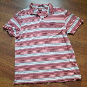 Red Label HILFIGER Red Striped Polo‎ Size Large